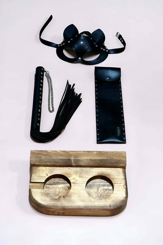 Fantasy Set of 3 - Whip, Mask and Cup Holder - Ashtray - Master Collection