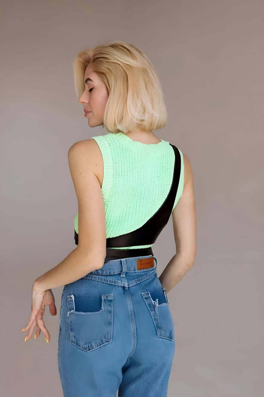 Triangle Garment Chest Belt, Single Shoulder Leather Harness