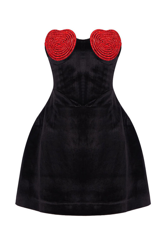 Red Crystal Heart Dress