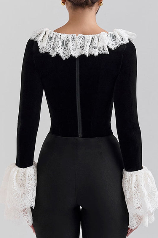 Jacinda Velvet Lace Tunic Top