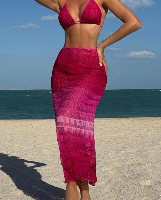 Halter High-Leg Beach Cover-Up