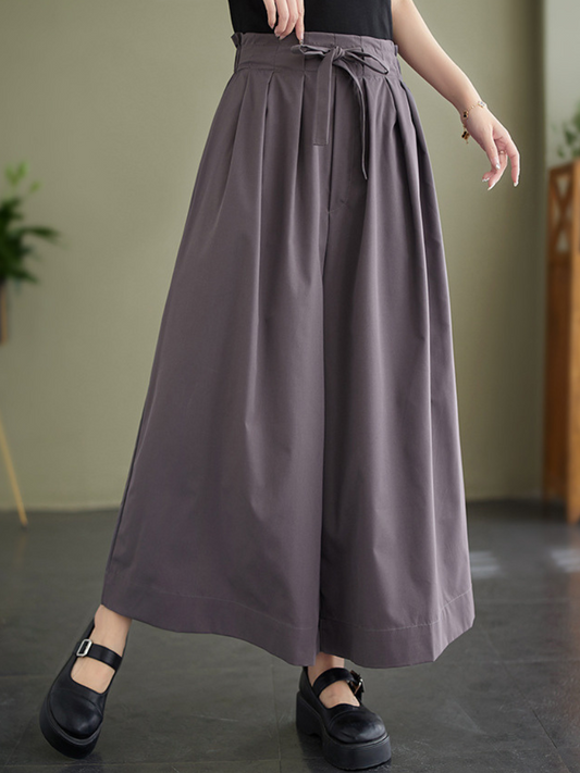 Keep Your Dream Save Cotton High Waist Wid-Leg Pants