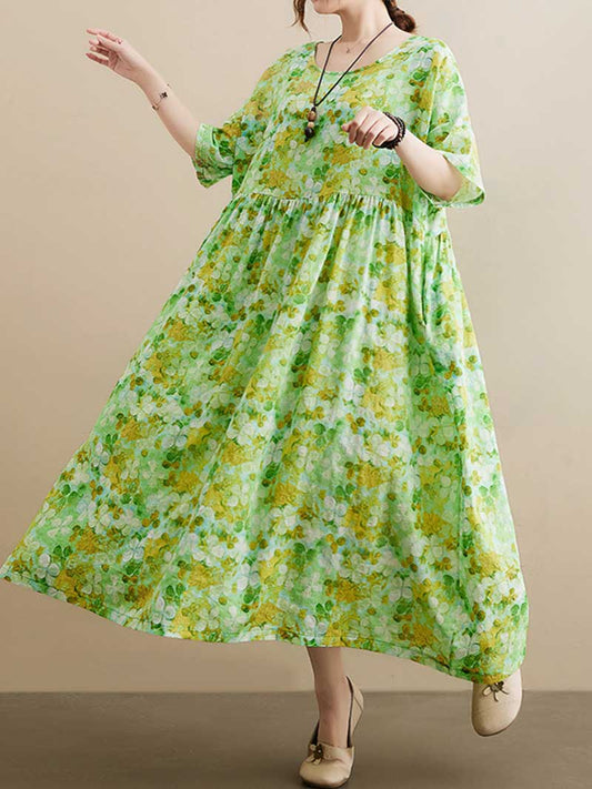 The Leader Floral Printed Smock Dress