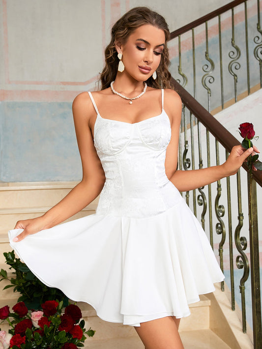 Jacquard Backless Cami Dress