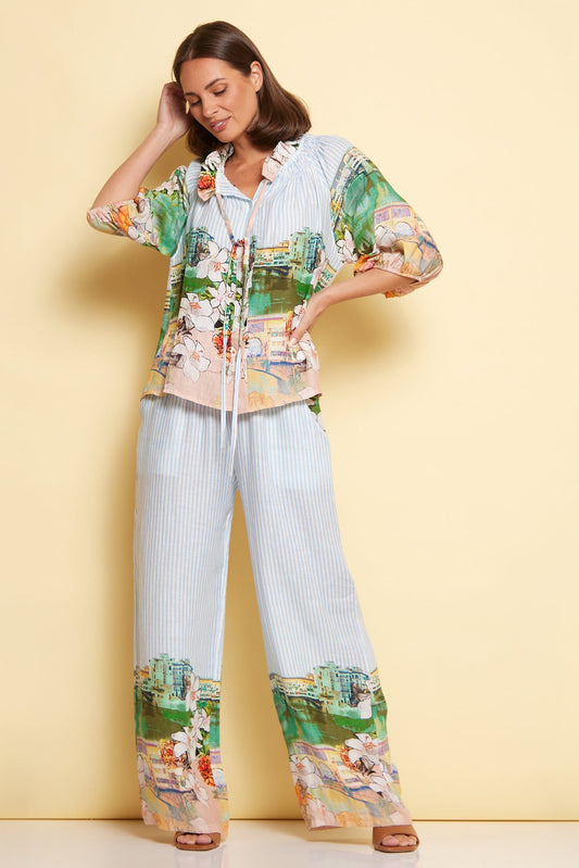 Calliope Blouse - Seaside Gardens