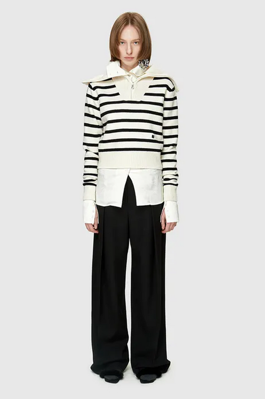 Low Classic Stripe Sailor Zip-up Knit