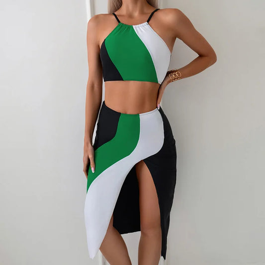 High-Neck Pink Crochet Layer