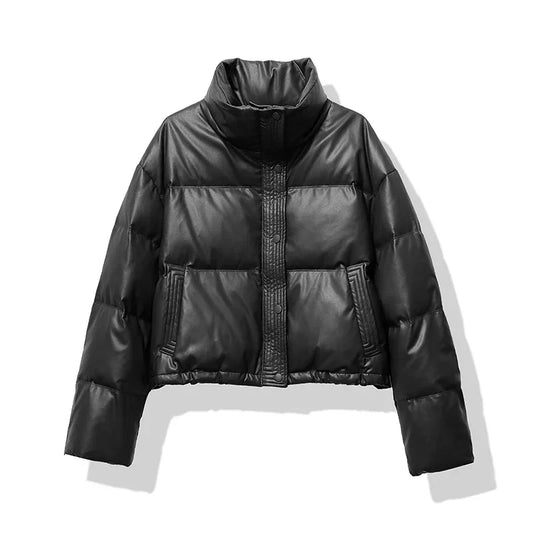 Luxe Cropped Women's Puffer Jacket