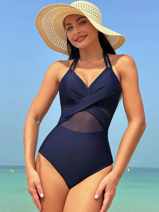 Mesh Spliced Poolside Style