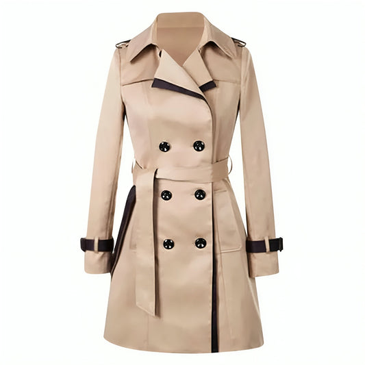 Sage Women’s Elegant Double-Breasted Trench Coat