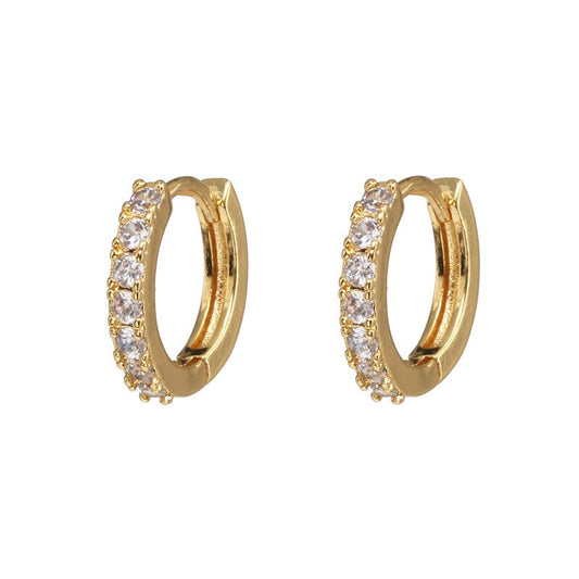 Classic Copper Gold Metal Huggies Small Hoop Women Cartilage Earrings