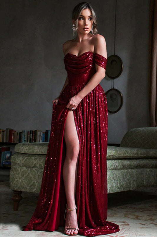 Sequin Dress With Corset & Arm Drapes