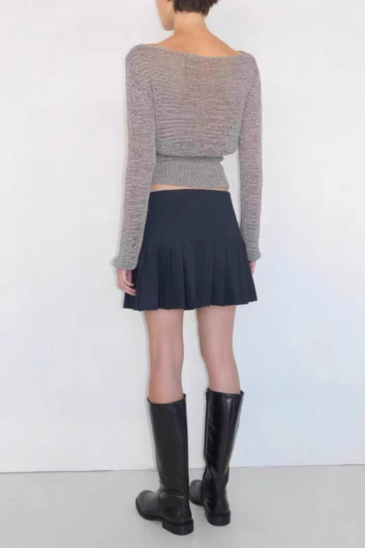 Pleated Plaid Skirt