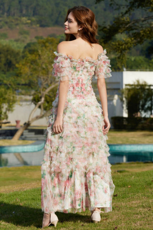 Nola Ruched Floral Maxi Dress