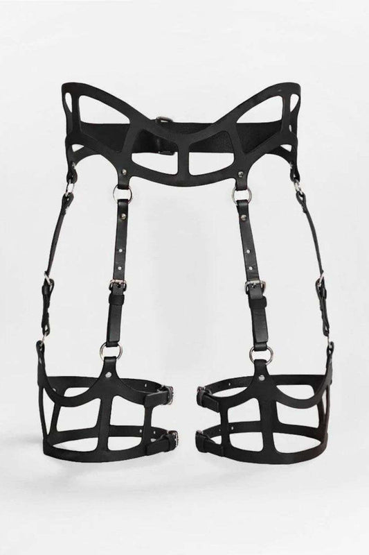Sexy Leather Garter Harness, Gothic Garter