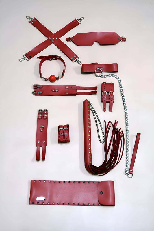 Fantasy Whip Handcuff Set 7 Piece Set, Foot - Handcuffs, Mask