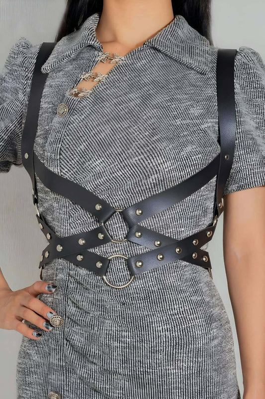 Waist Belt Over Clothing, Leather Chest Accessory
