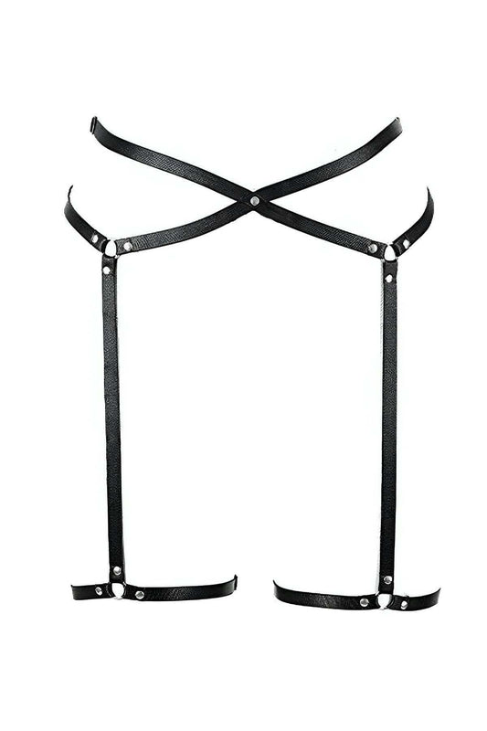Stylish Leather Garter Belt Wrapped Around Waist