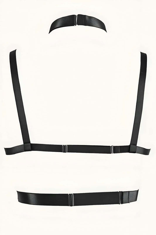 Sexy Rubber Breast Harness with Chain