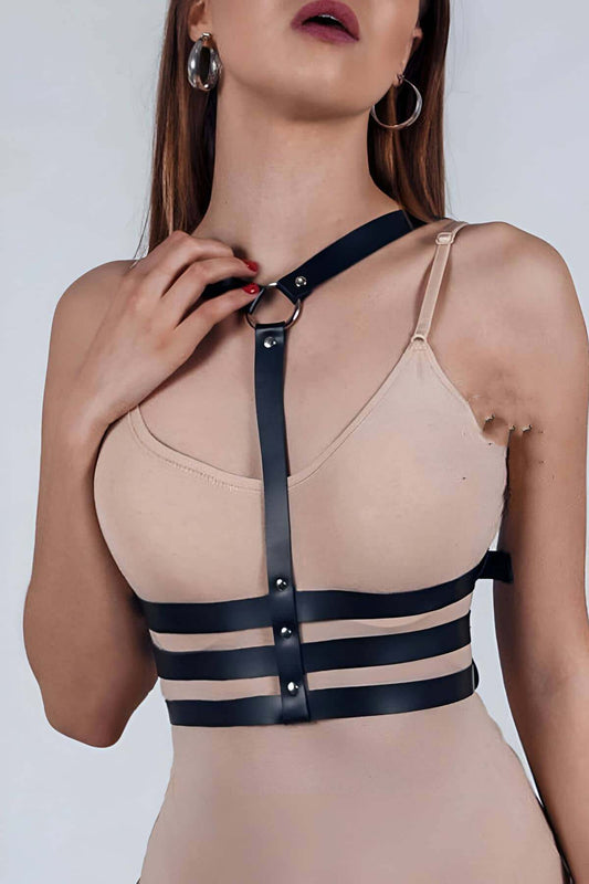 Women's Underwear - Women's Fantasy Clothing Models - Leather Neck Belly Harness