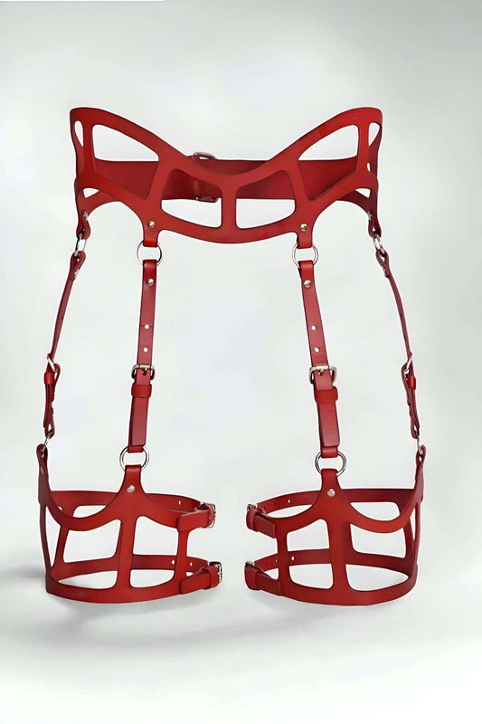 Sexy Leather Garter Harness, Gothic Garter Harness