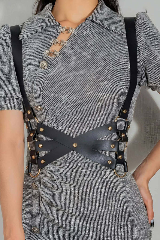 Sexy Leather Breast Harness