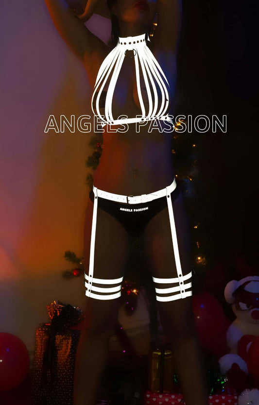 Very Special Sexy Reflective Harness Suit That Glows in the Dark