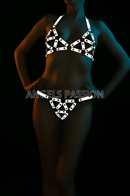 Reflective Sexy Bra Set