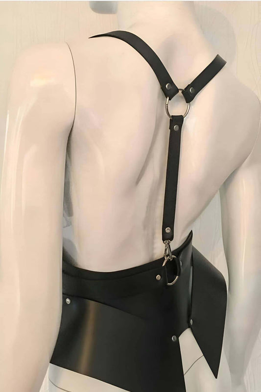 Adjustable Stylish Women's Leather Belt with Shoulder Strap Front Tie