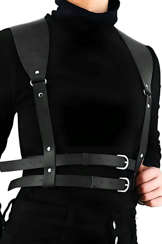 Adjustable Stylish Leather Belt with Shoulder Strap