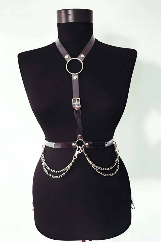 Special Production Leather Model - leather leg harness