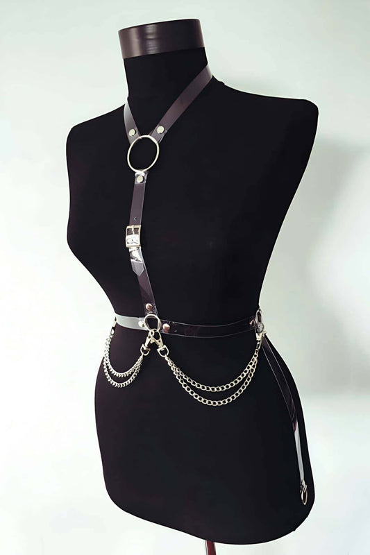 Special Production Leather Model - leather leg harness