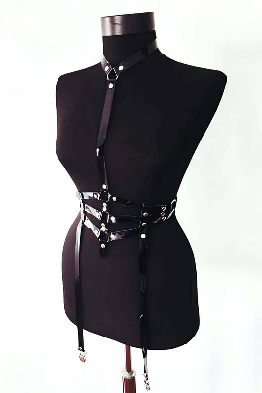 Special Production Leather Model - leather garter belt