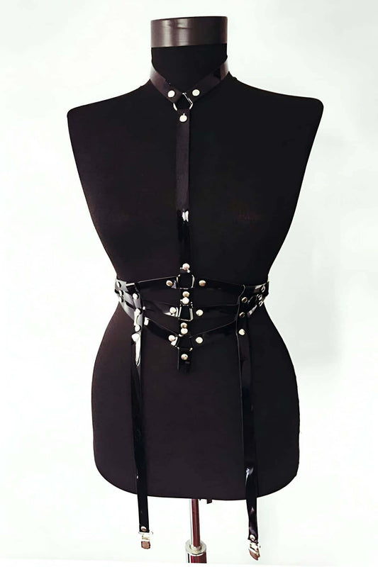 Special Production Leather Model - leather garter belt