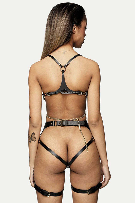 Fantasy Leather Harness Set - leather harness