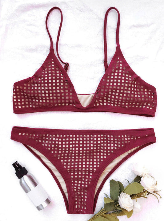 Boho Triangle Bikini – Satin Glow