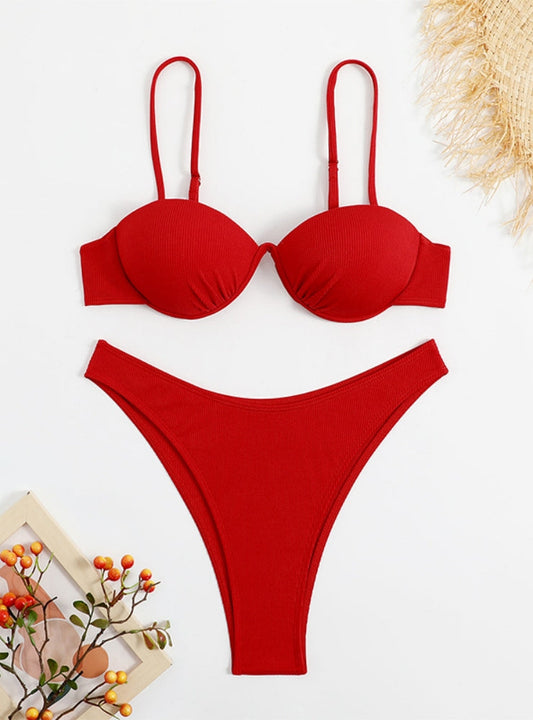 Luxe High-Waist Bikini – Satin Glow
