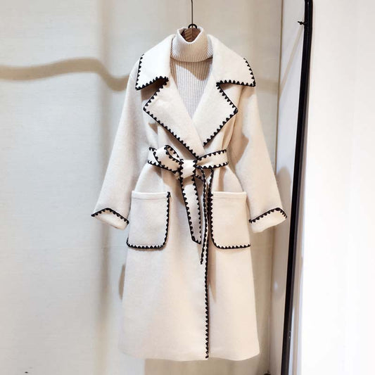 Can I Keep You Sashes Woolen Coat