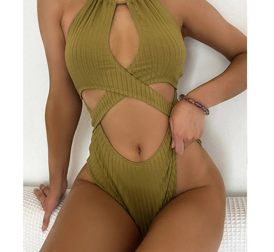 Solid Halter Vacation Wrap