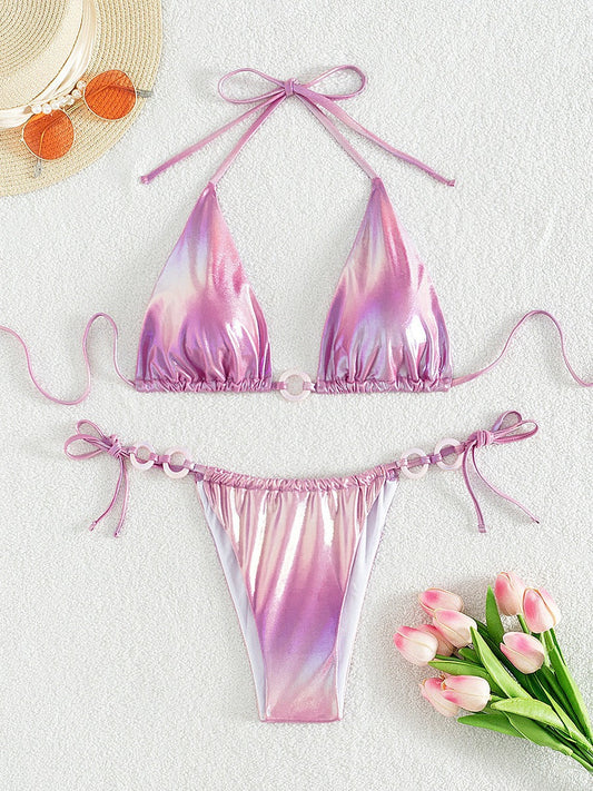 Luna Sol Ring‑Accent Bikini Set