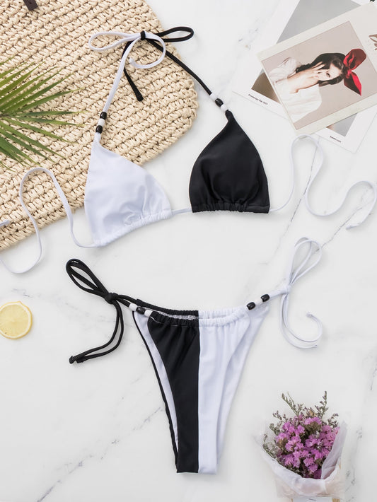 Romantic High-Waist Bikini – Tropical Bloom