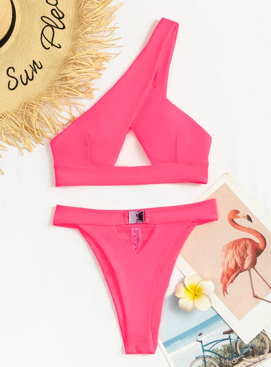 Romantic High-Waist Bikini – Crisscross Style