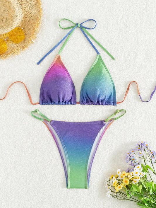 Boho High-Waist Bikini – Satin Glow