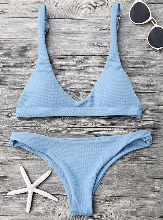 Bold High-Waist Bikini – Satin Glow