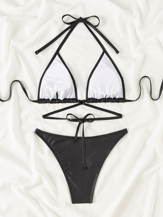 Boho Triangle Bikini – Tropical Bloom