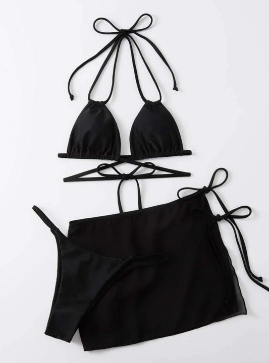 Minimalist Triangle Bikini – Floral Dream