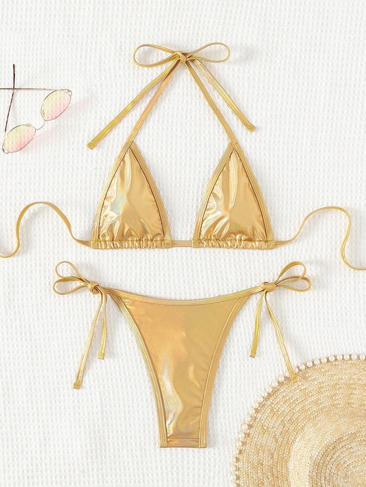 Elegant Triangle Bikini – Golden Hour