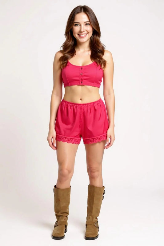 Silk Shorts - Red