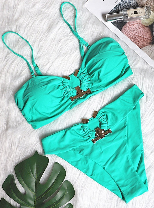 Glam Strappy Swimsuit – Golden Hour