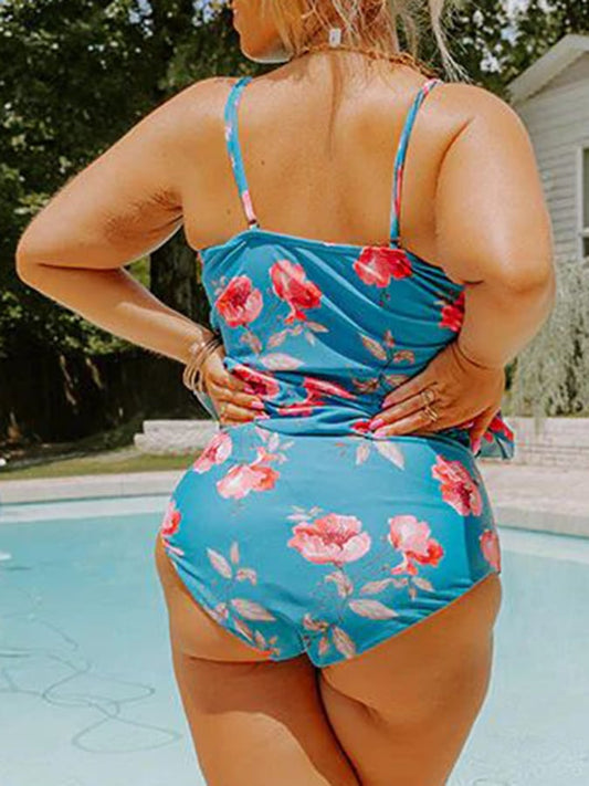 Minimalist Triangle Bikini – Floral Dream